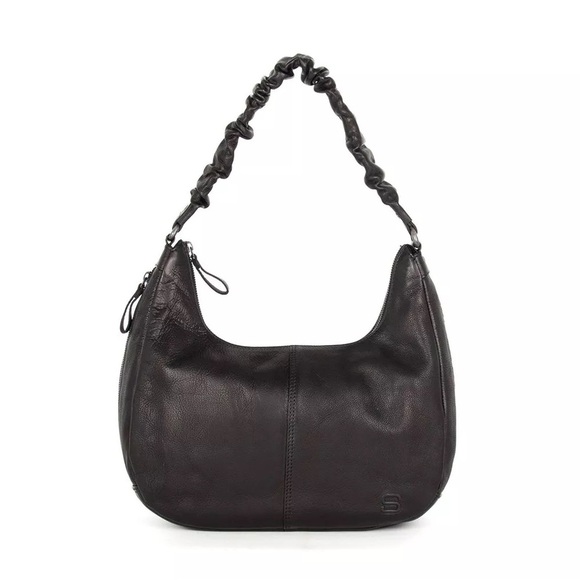 Spikes & Sparrow Leather Shoulder Bag - Harli - Black - Picture 1 of 14